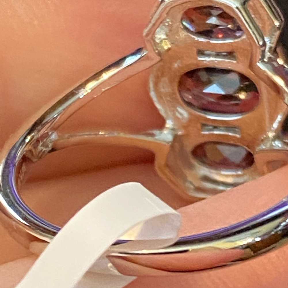 NWT RED ZIRCON STERLING RING - Picture 2 of 12